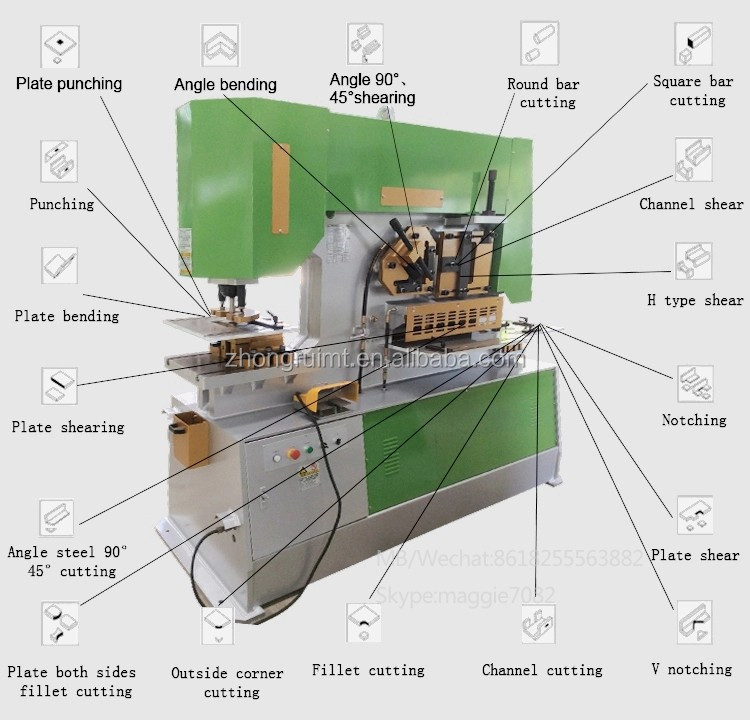 60t Q35-16 Hydraulic Ironworker Shearing Punching Bending And Notching Machine 60tQ35-16油圧式鉄工機せん断パンチング曲げおよびノッチングマシン