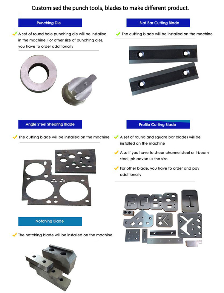 Hydraulic Ironworker 25 Ton Hand Tools Hydraulic Combined Punching And Cutting Machine 油圧鉄工25トンハンドツール油圧複合パンチングおよびカッティングマシン