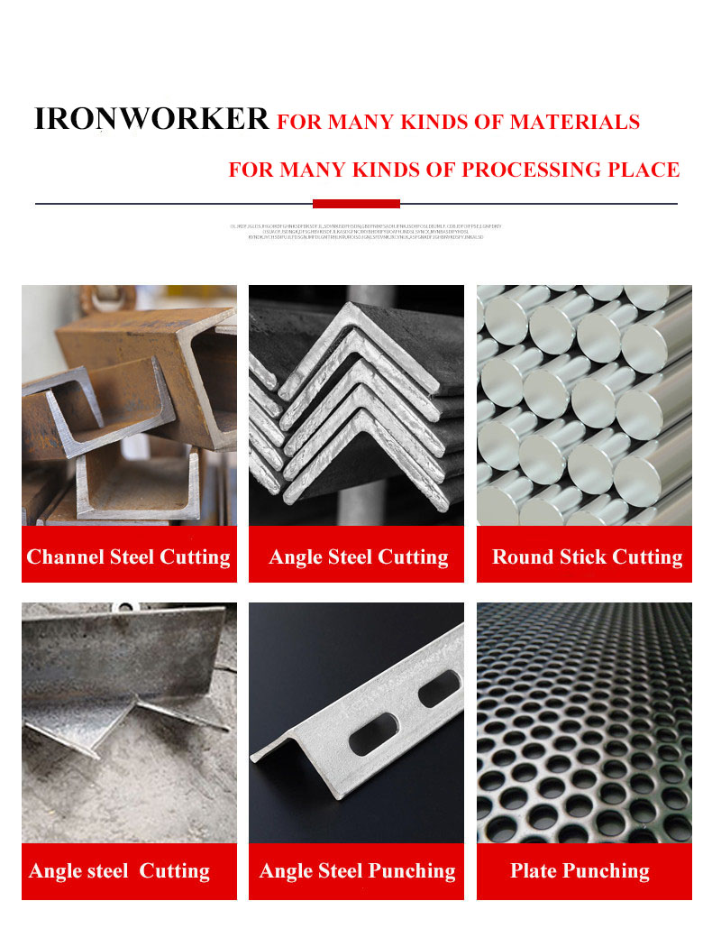 Hydraulic Ironworker 25 Ton Hand Tools Hydraulic Combined Punching And Cutting Machine 油圧鉄工25トンハンドツール油圧複合パンチングおよびカッティングマシン