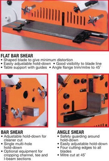 Q35y Series Multifunctional Hydraulic Iron Worker Combined Shearing And Punching Machine Q35yシリーズ多機能油圧鉄工員複合せん断およびパンチングマシン